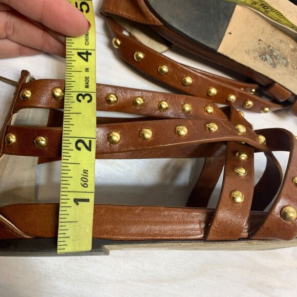 Loaffler Randall Gladiator Sandals Womens Size 10 Brown Studded Strappy - Picture 10 of 10